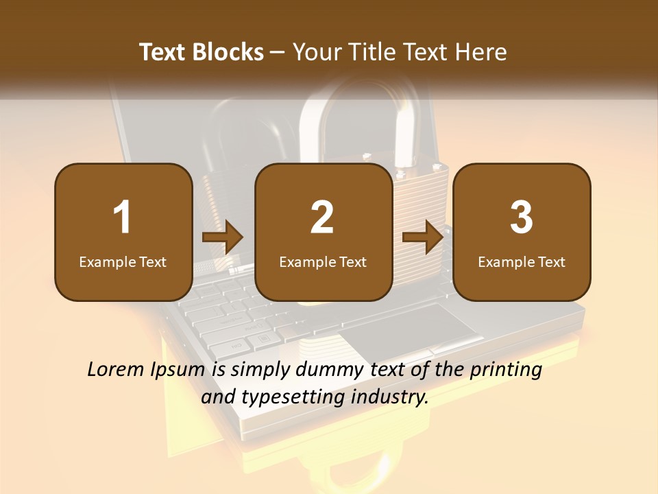 A Laptop With A Padlock On Top Of It PowerPoint Template