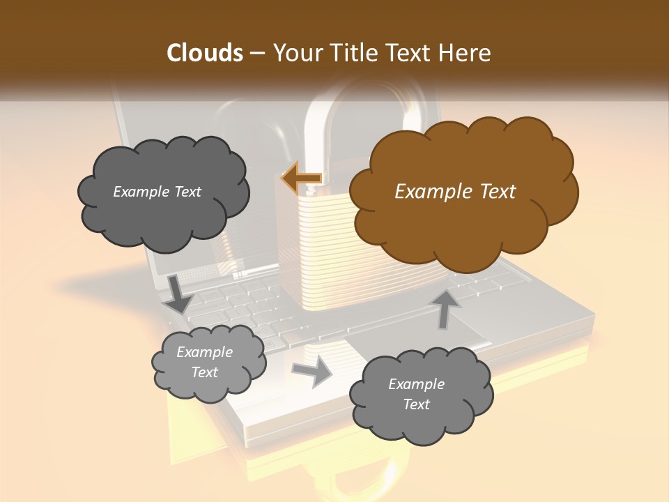 A Laptop With A Padlock On Top Of It PowerPoint Template