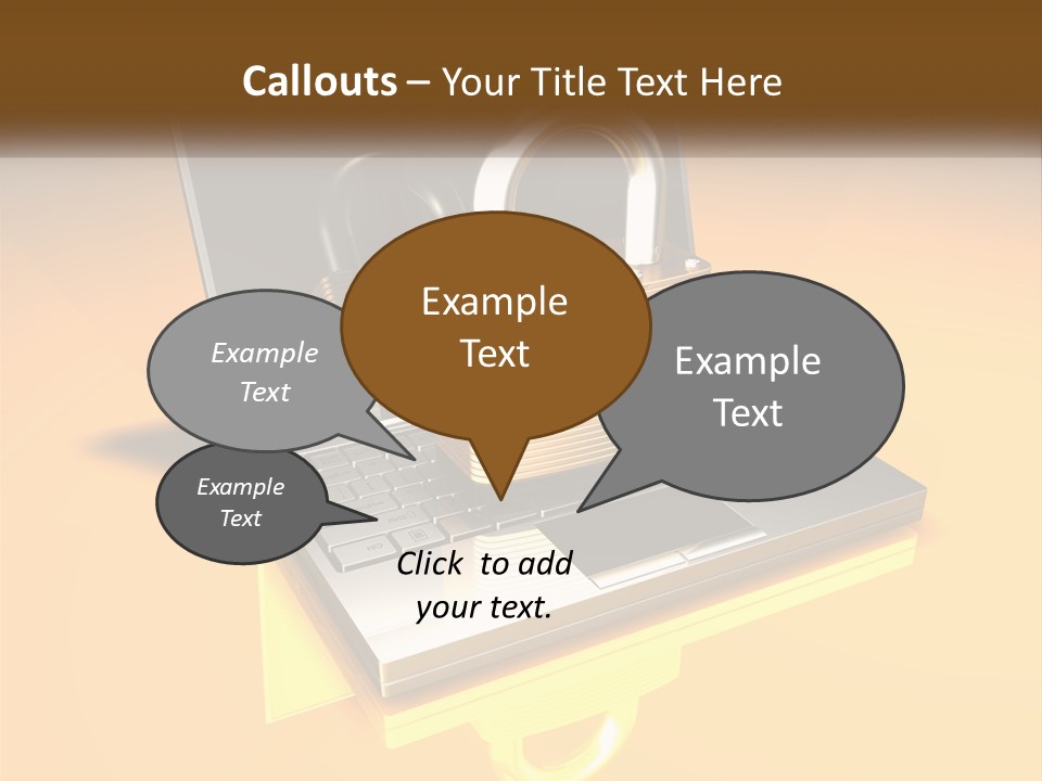 A Laptop With A Padlock On Top Of It PowerPoint Template