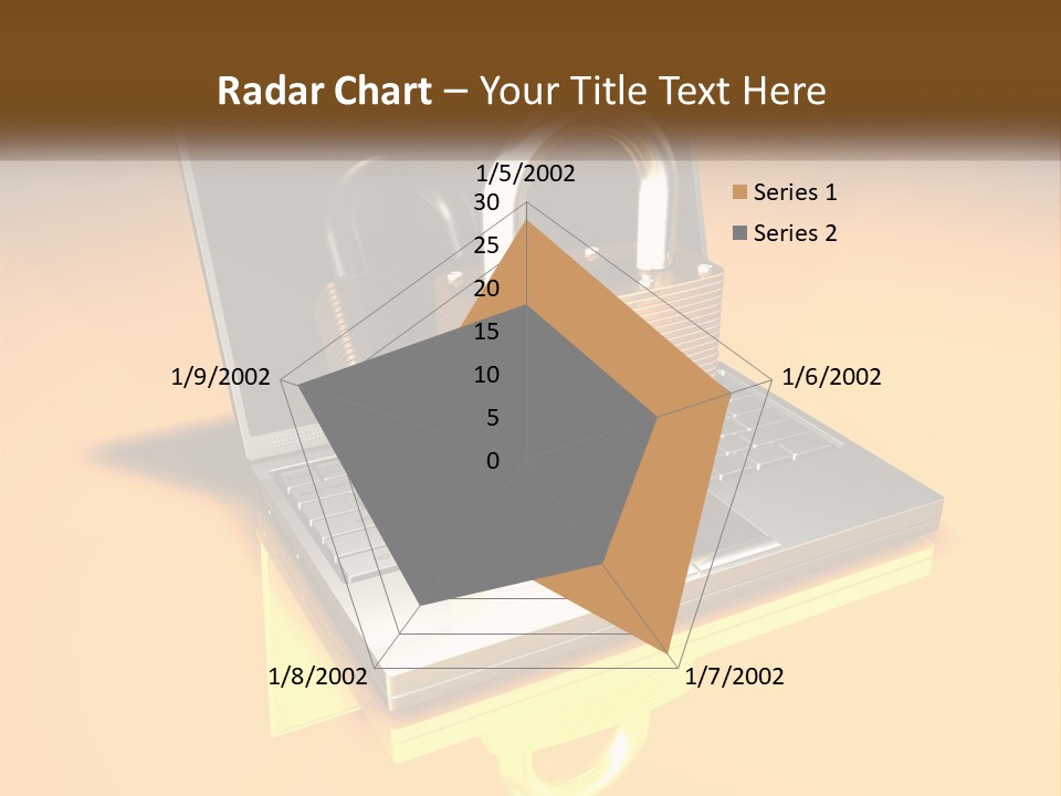 A Laptop With A Padlock On Top Of It PowerPoint Template