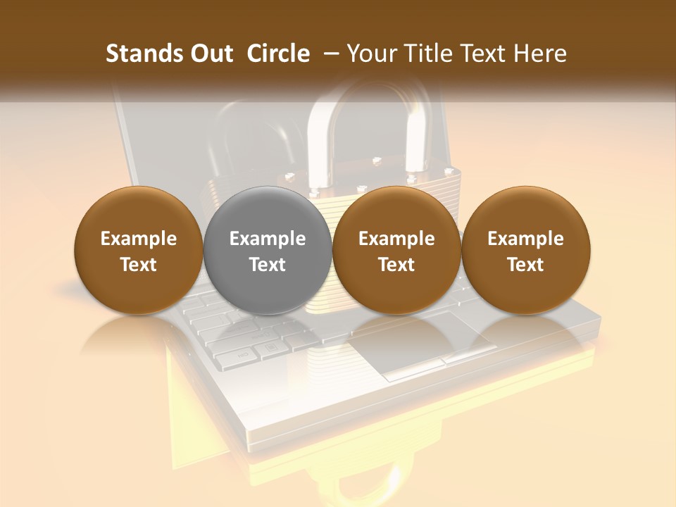A Laptop With A Padlock On Top Of It PowerPoint Template