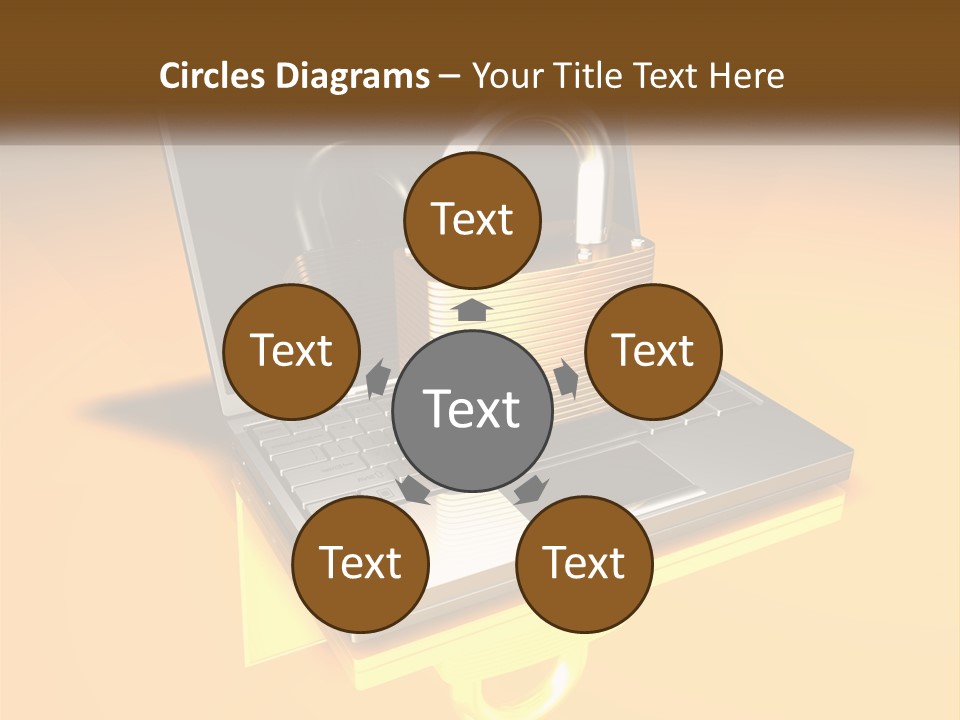 A Laptop With A Padlock On Top Of It PowerPoint Template
