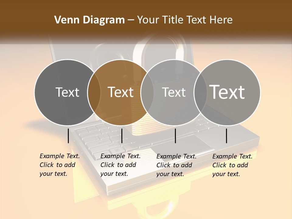 A Laptop With A Padlock On Top Of It PowerPoint Template