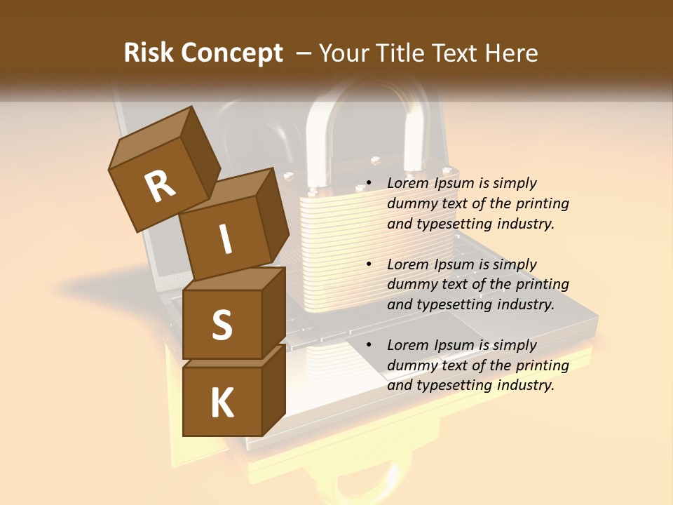 A Laptop With A Padlock On Top Of It PowerPoint Template