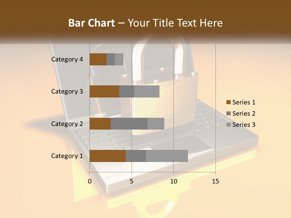 A Laptop With A Padlock On Top Of It PowerPoint Template