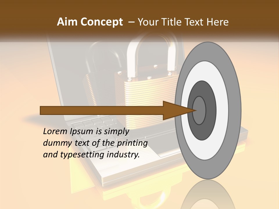 A Laptop With A Padlock On Top Of It PowerPoint Template