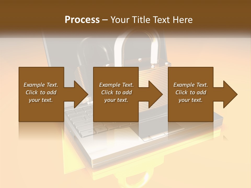 A Laptop With A Padlock On Top Of It PowerPoint Template