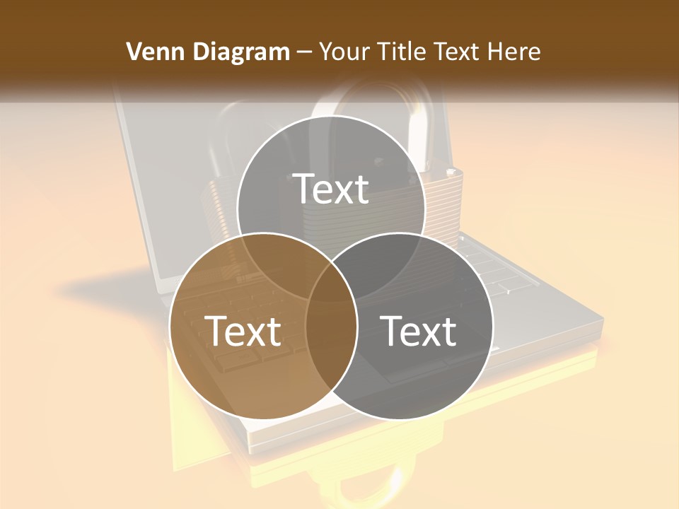 A Laptop With A Padlock On Top Of It PowerPoint Template