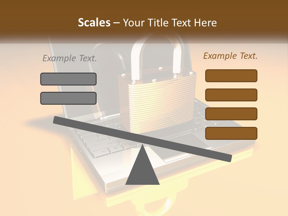 A Laptop With A Padlock On Top Of It PowerPoint Template