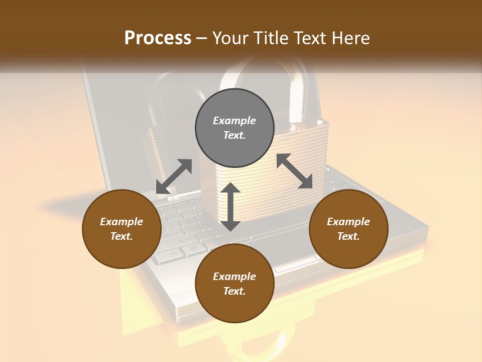 A Laptop With A Padlock On Top Of It PowerPoint Template