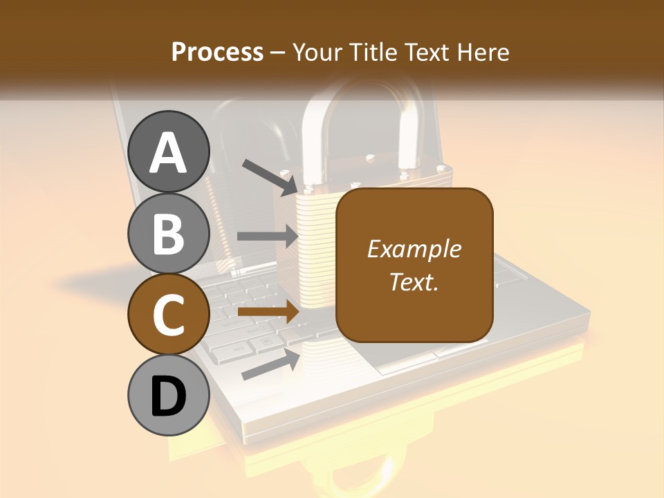 A Laptop With A Padlock On Top Of It PowerPoint Template