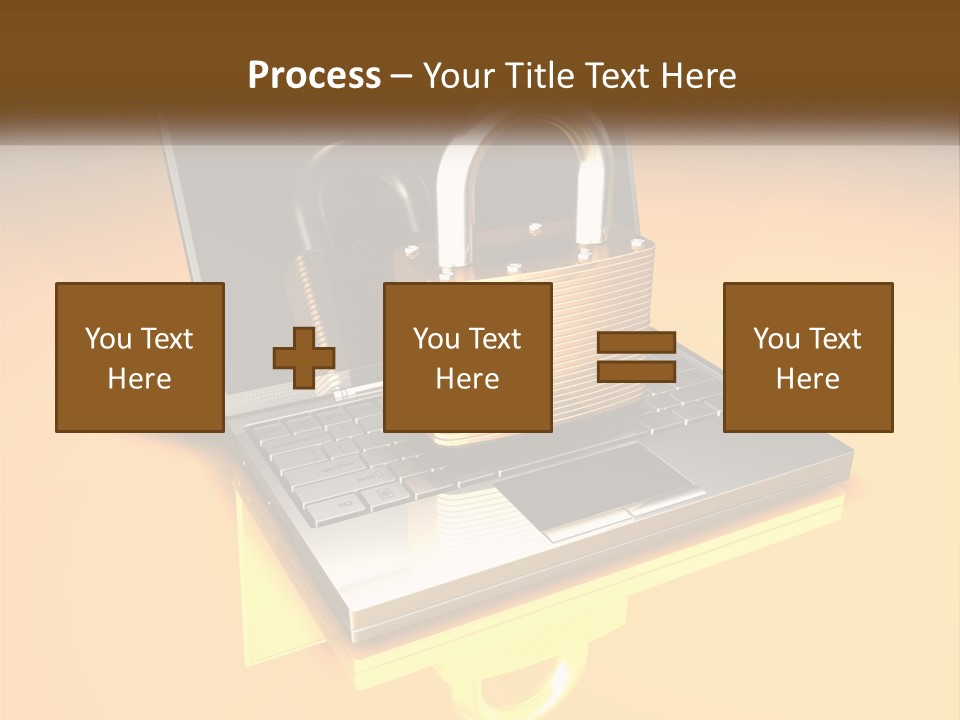 A Laptop With A Padlock On Top Of It PowerPoint Template