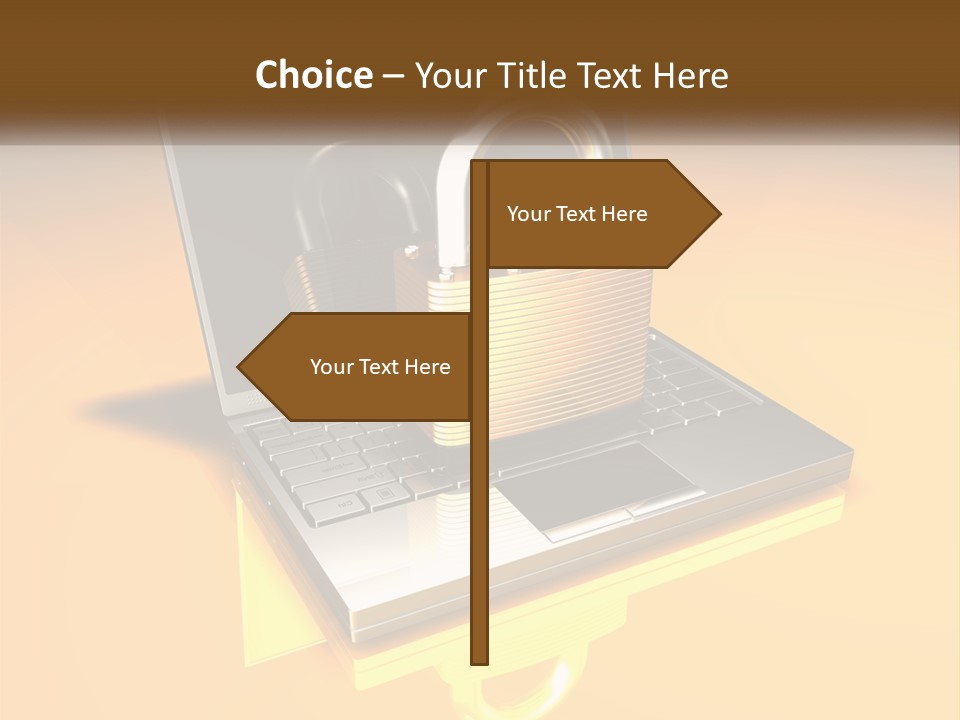 A Laptop With A Padlock On Top Of It PowerPoint Template