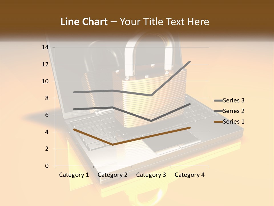 A Laptop With A Padlock On Top Of It PowerPoint Template