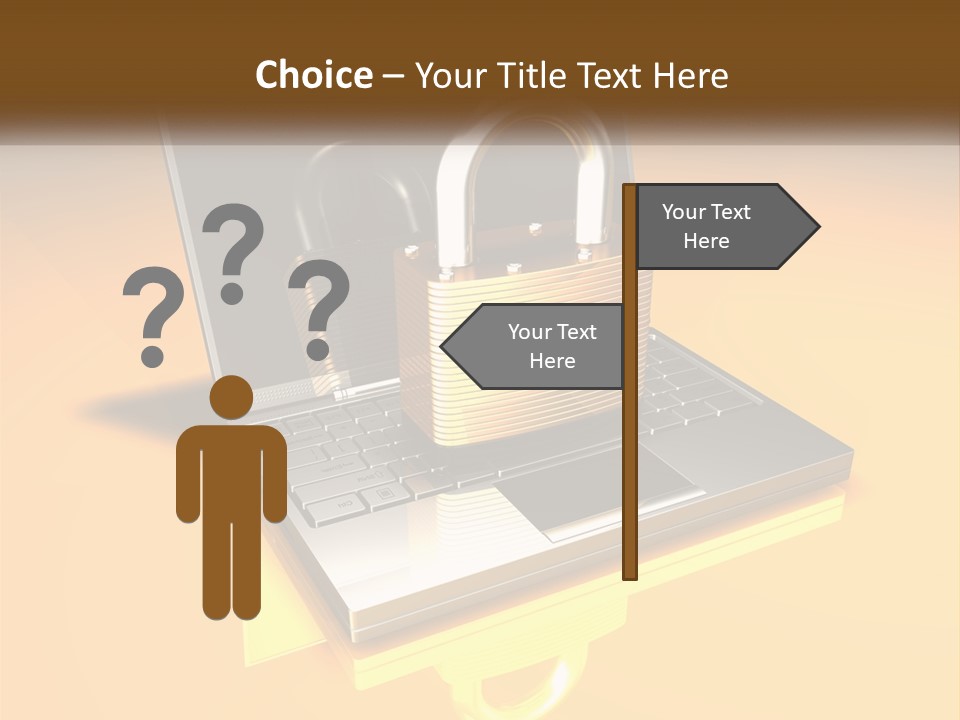 A Laptop With A Padlock On Top Of It PowerPoint Template