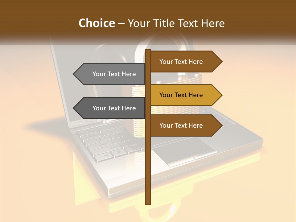 A Laptop With A Padlock On Top Of It PowerPoint Template