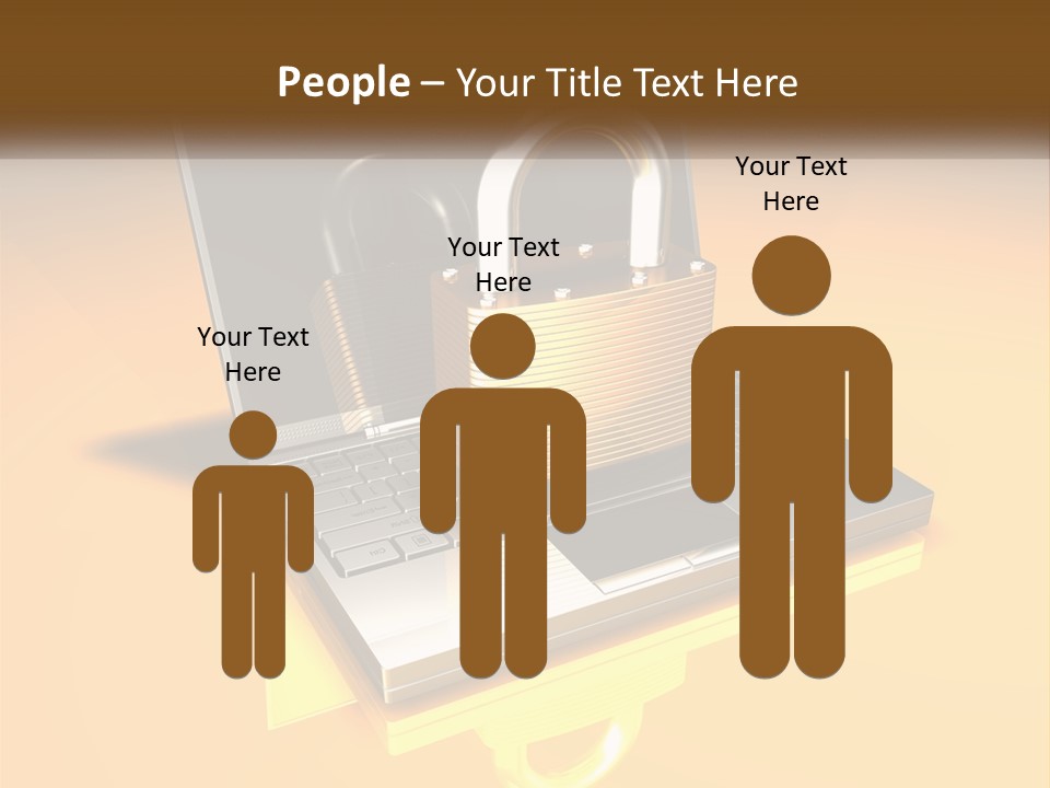 A Laptop With A Padlock On Top Of It PowerPoint Template