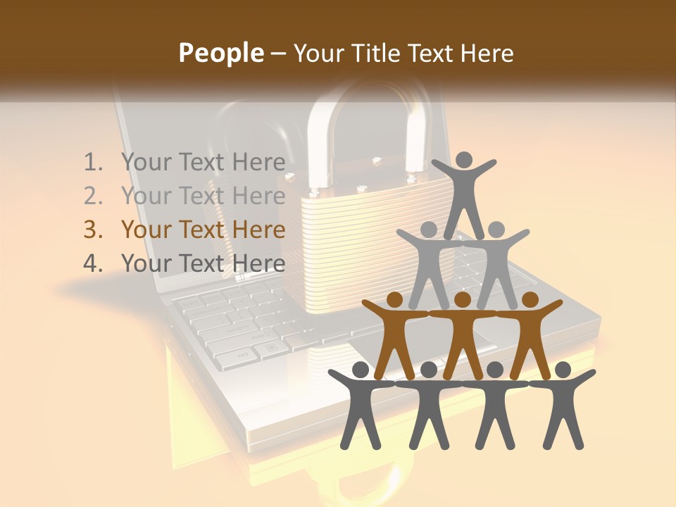 A Laptop With A Padlock On Top Of It PowerPoint Template