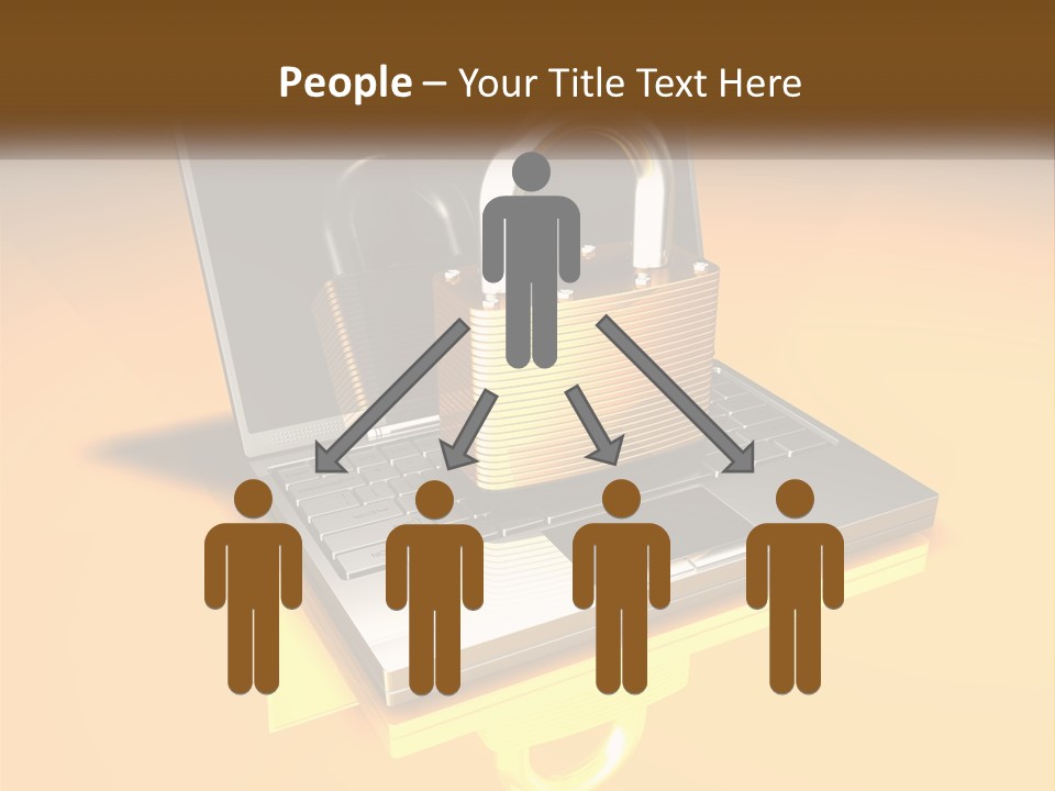 A Laptop With A Padlock On Top Of It PowerPoint Template