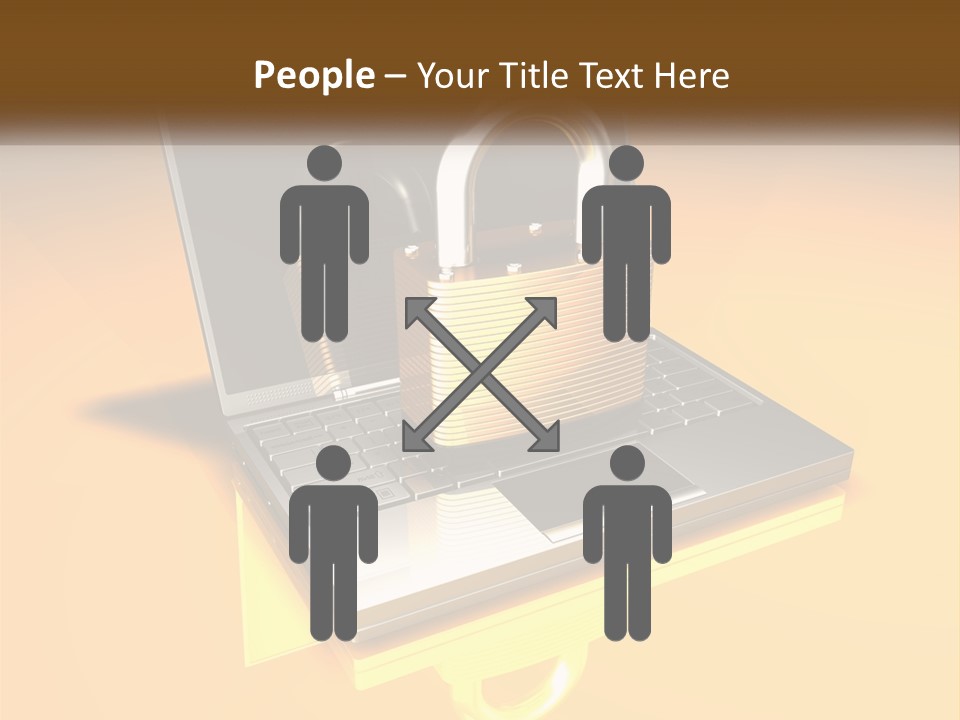 A Laptop With A Padlock On Top Of It PowerPoint Template