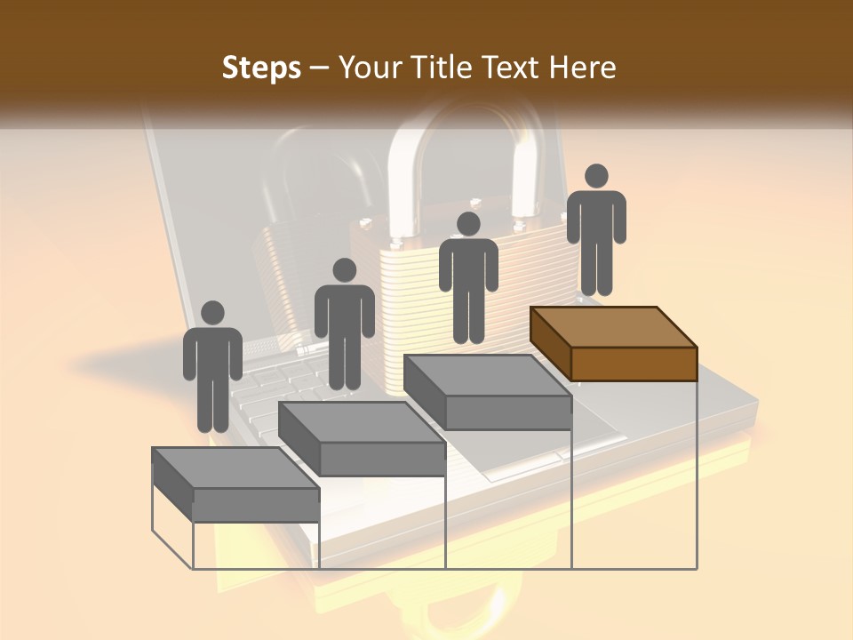 A Laptop With A Padlock On Top Of It PowerPoint Template
