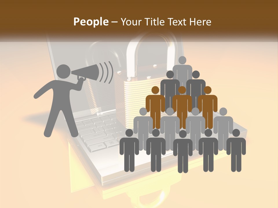 A Laptop With A Padlock On Top Of It PowerPoint Template