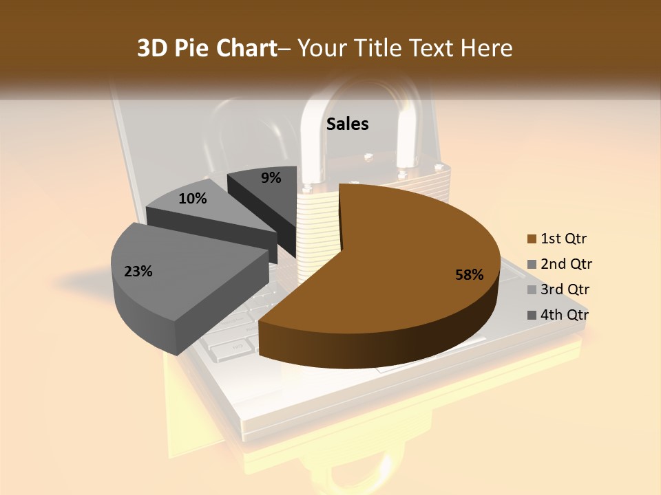 A Laptop With A Padlock On Top Of It PowerPoint Template