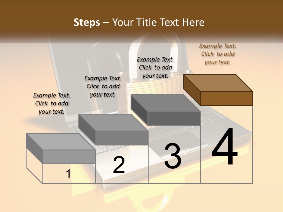 A Laptop With A Padlock On Top Of It PowerPoint Template