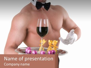 Man Waiter Beautiful PowerPoint Template