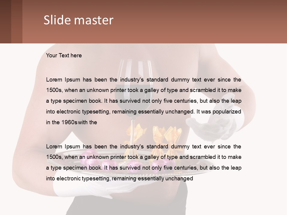 Man Waiter Beautiful PowerPoint Template