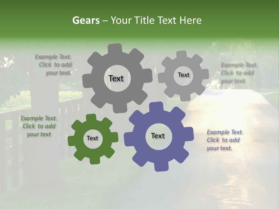 Horsefarm Landscape Fence PowerPoint Template