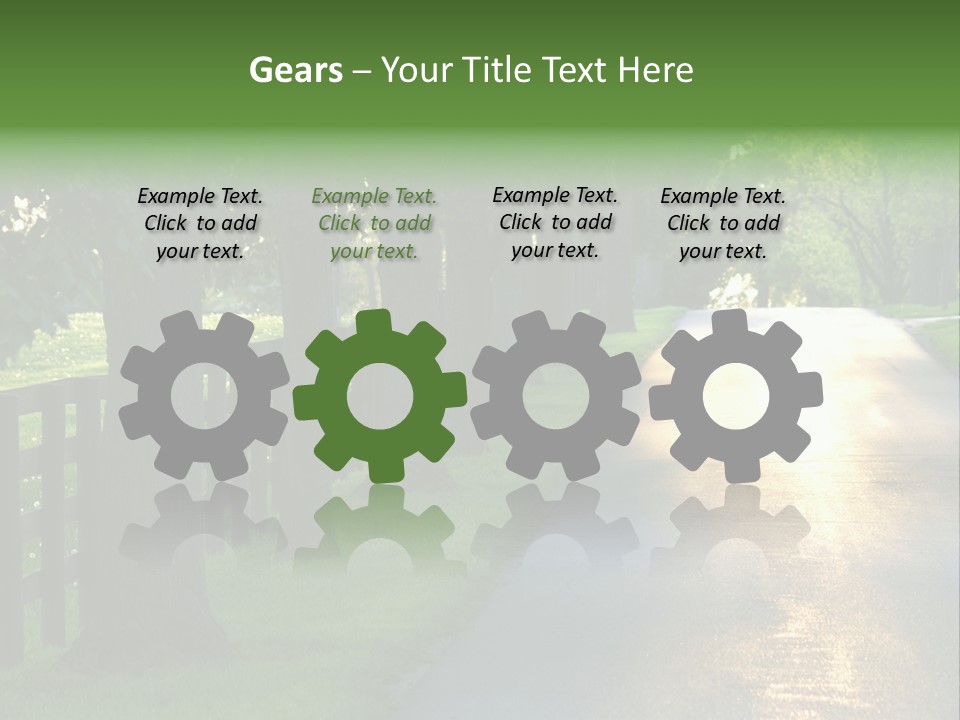 Horsefarm Landscape Fence PowerPoint Template