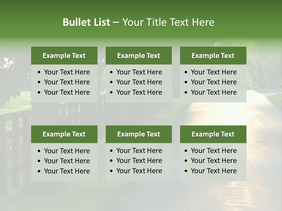 Horsefarm Landscape Fence PowerPoint Template
