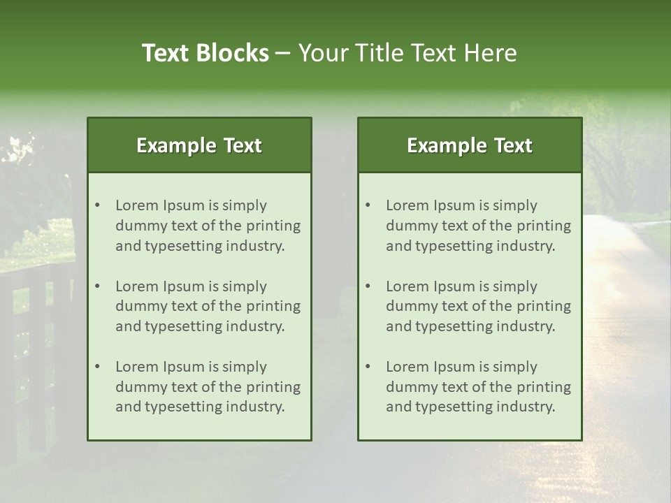 Horsefarm Landscape Fence PowerPoint Template