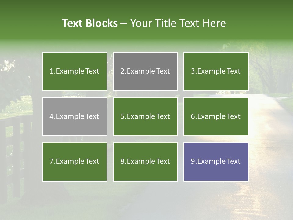 Horsefarm Landscape Fence PowerPoint Template