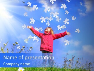 Outstretched Leisure Child PowerPoint Template