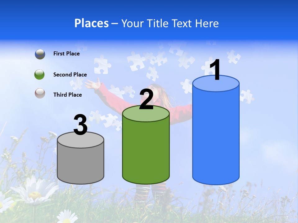 Outstretched Leisure Child PowerPoint Template