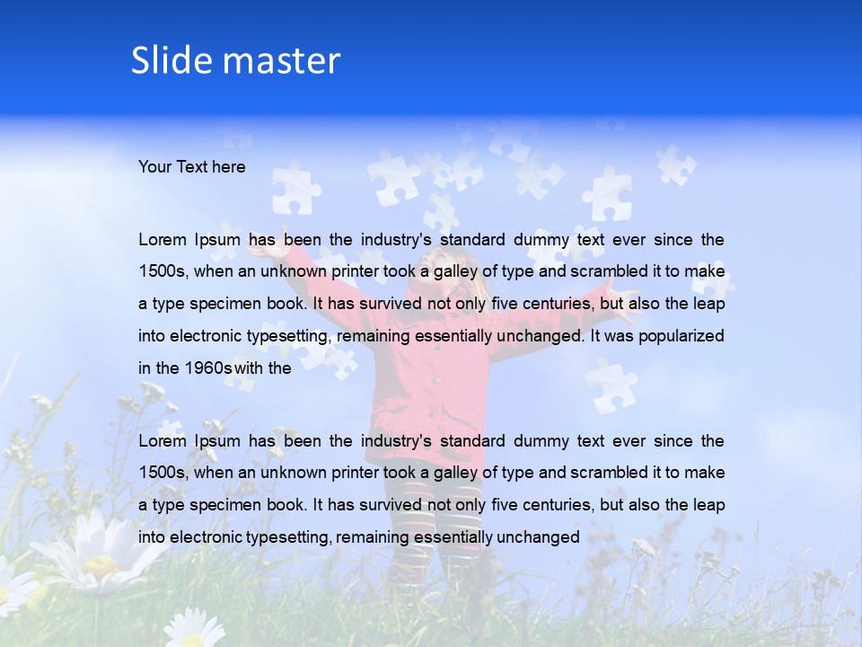 Outstretched Leisure Child PowerPoint Template