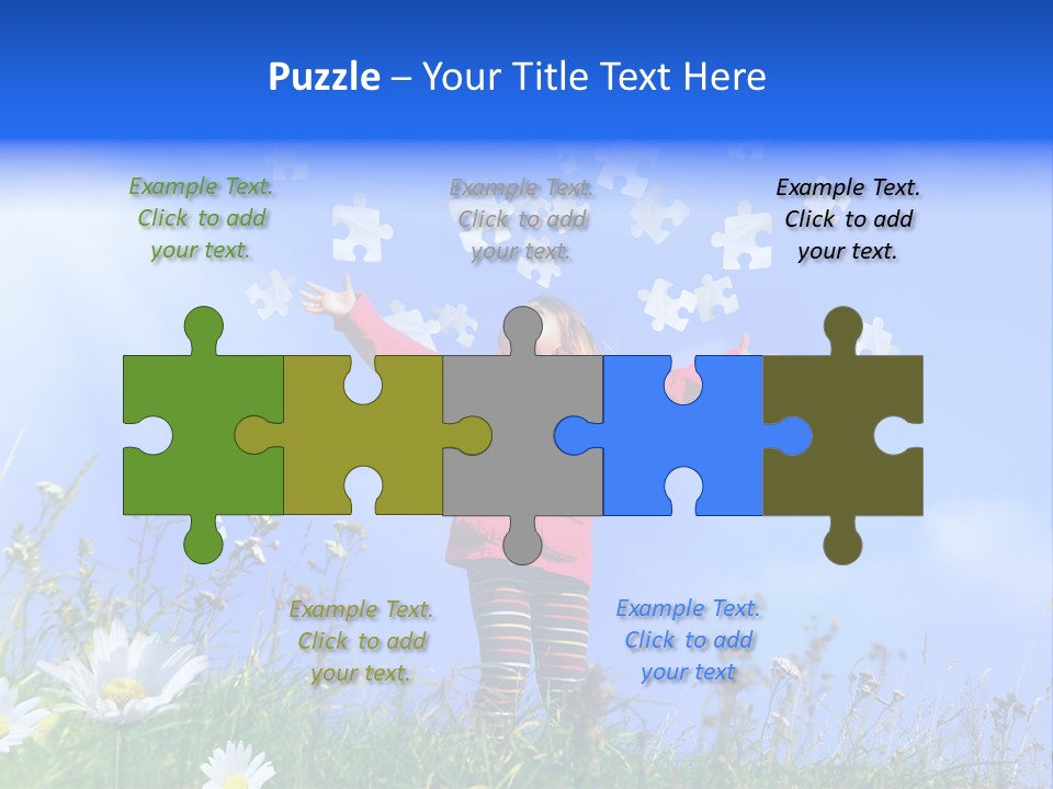 Outstretched Leisure Child PowerPoint Template