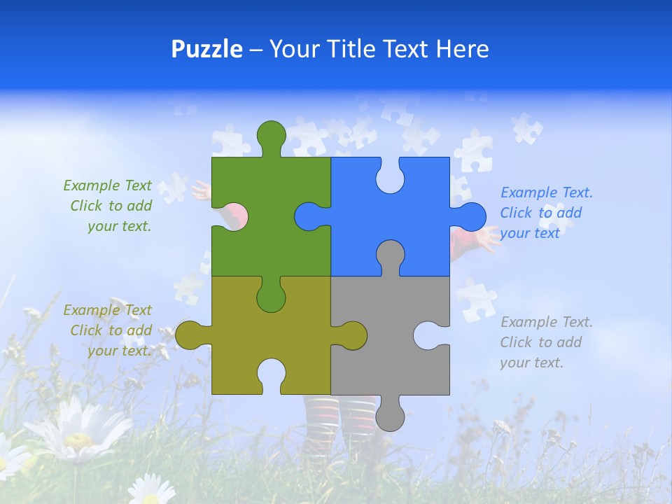 Outstretched Leisure Child PowerPoint Template