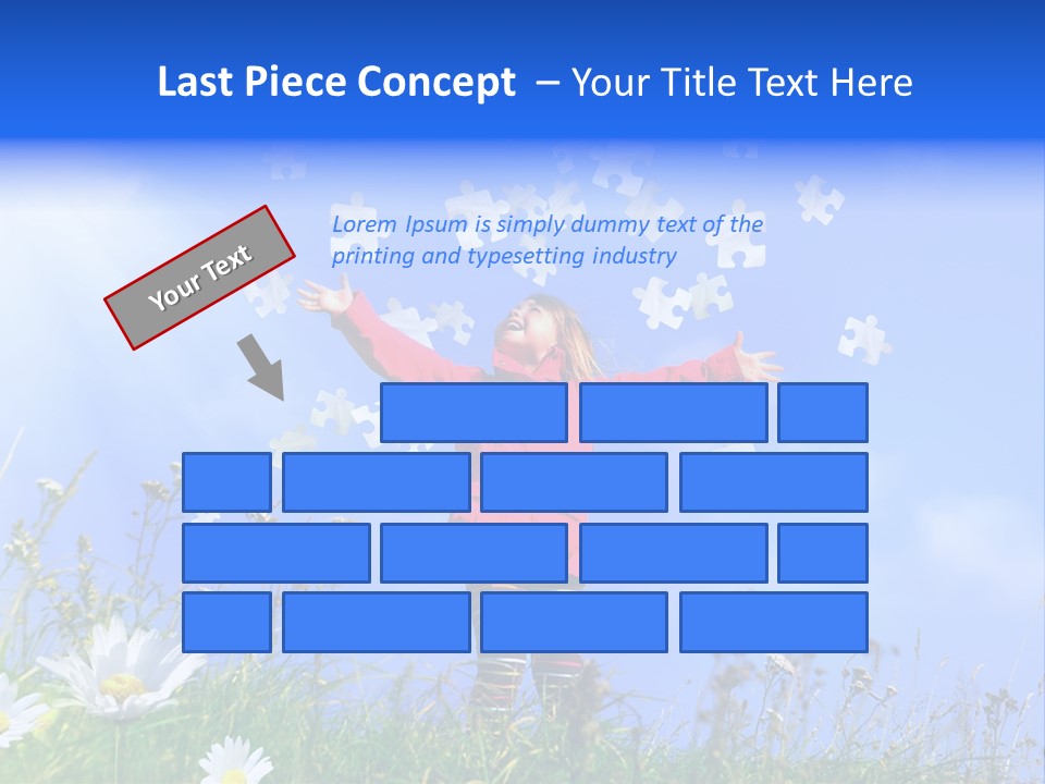 Outstretched Leisure Child PowerPoint Template