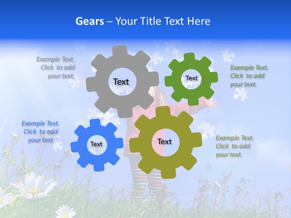 Outstretched Leisure Child PowerPoint Template