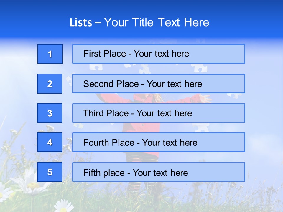 Outstretched Leisure Child PowerPoint Template