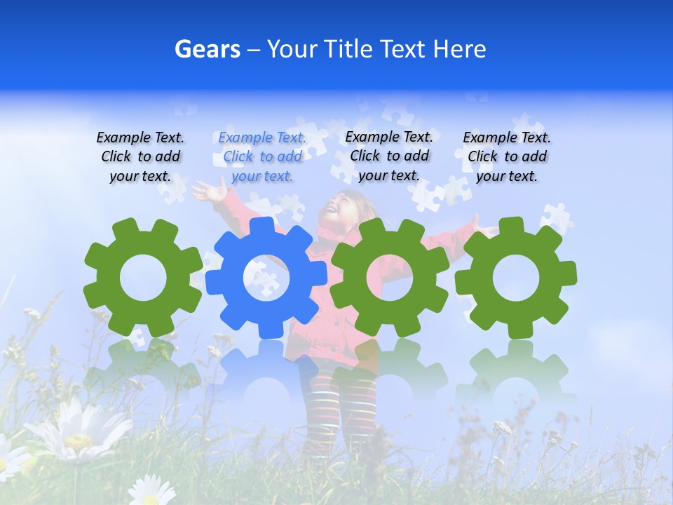 Outstretched Leisure Child PowerPoint Template