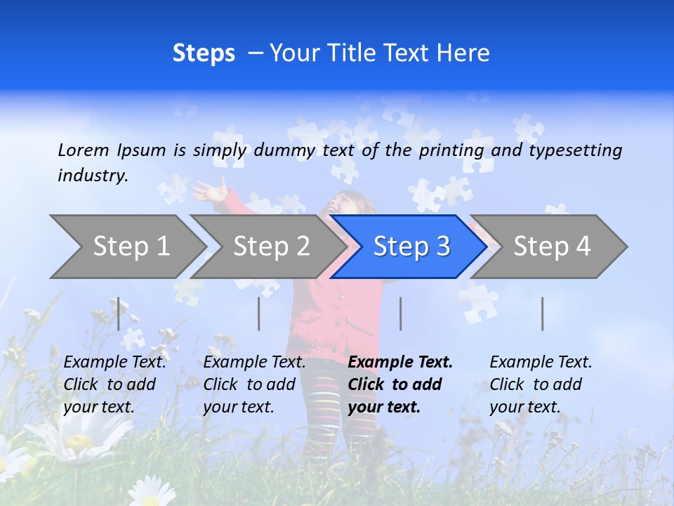 Outstretched Leisure Child PowerPoint Template