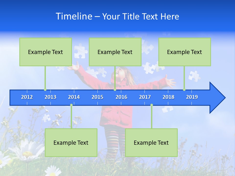 Outstretched Leisure Child PowerPoint Template