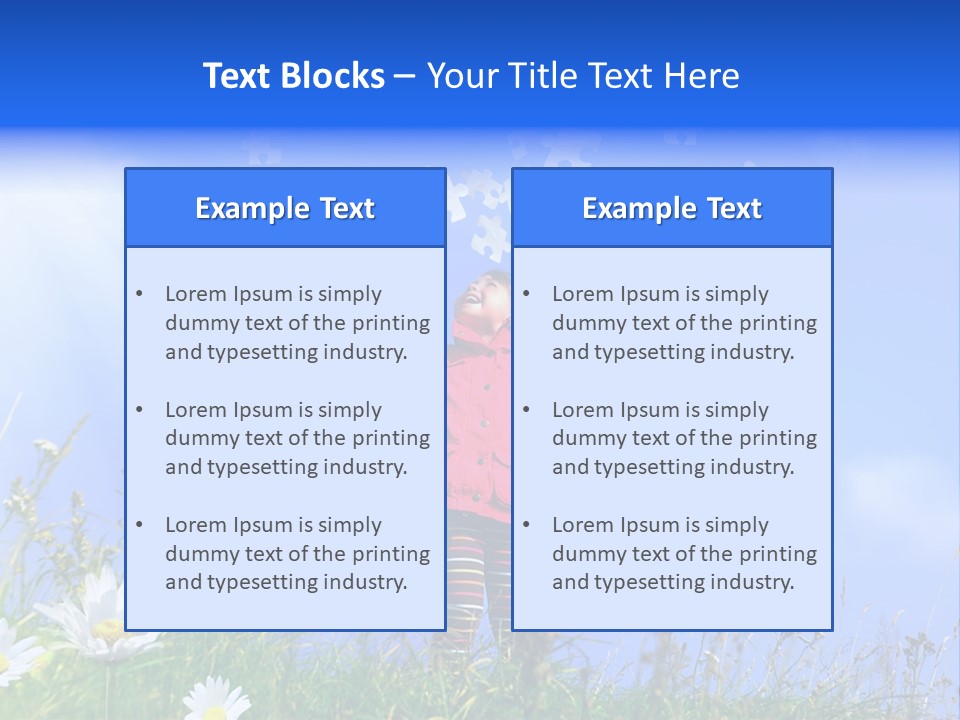 Outstretched Leisure Child PowerPoint Template