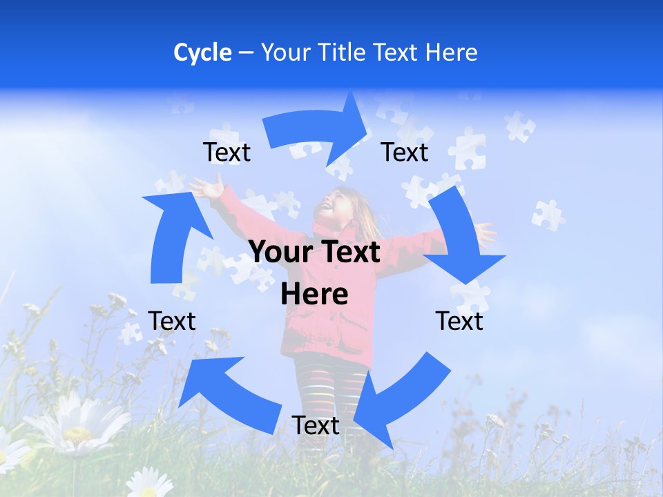 Outstretched Leisure Child PowerPoint Template