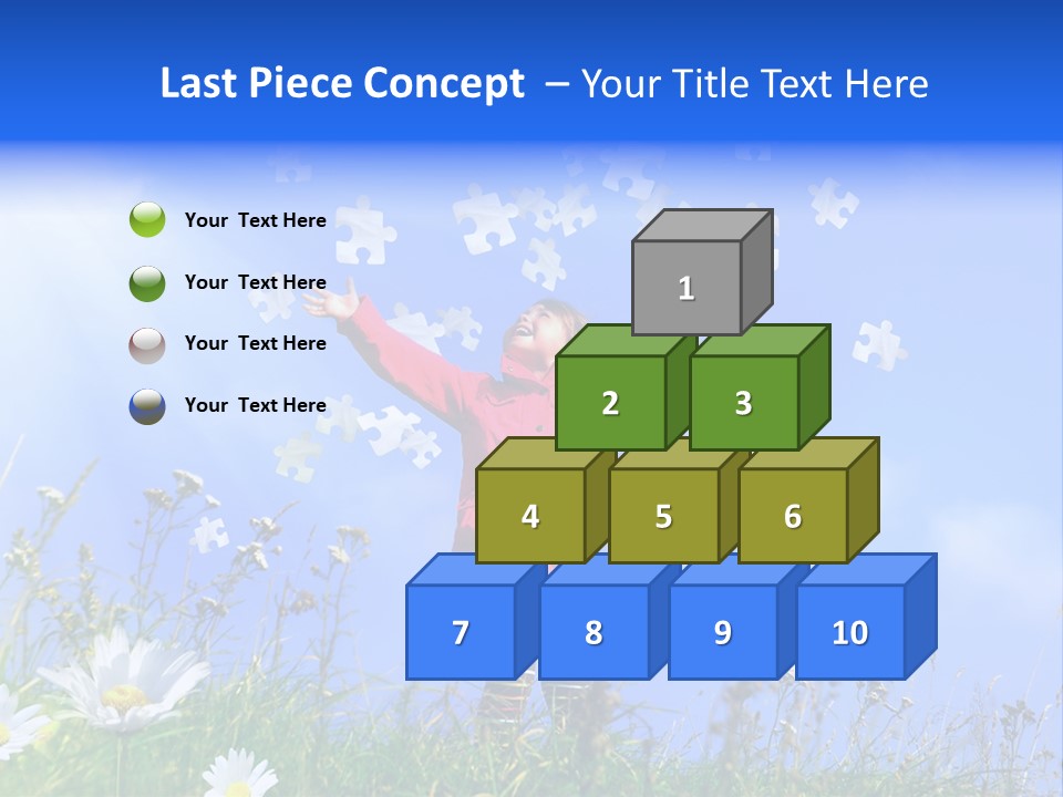 Outstretched Leisure Child PowerPoint Template