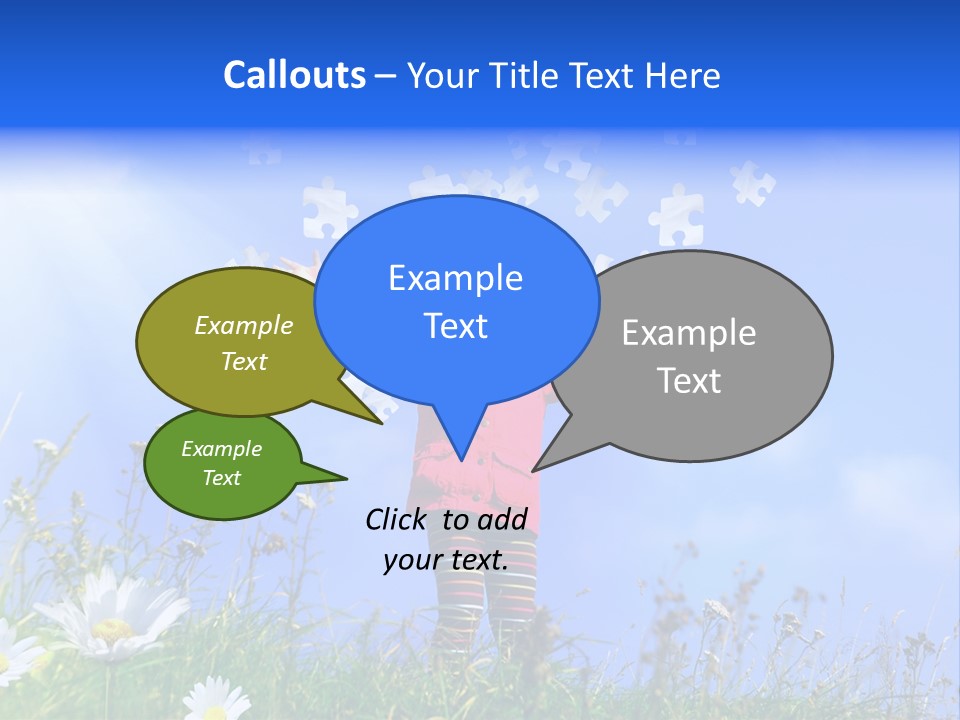 Outstretched Leisure Child PowerPoint Template